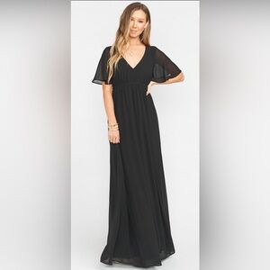 SHOW ME YOUR MUMU Emily Empire Maxi Dress XS Black
